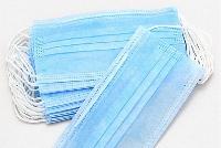 Маска медицинская защитная одноразовая, 3-слойная, бело-синяя (10 шт), уп