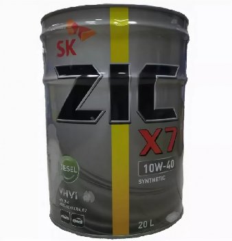 Масло моторное ZIC X7 Diesel 10w40 CI-4/SL (E7,A3/B3, A3/B4),20л  (синтетика) 