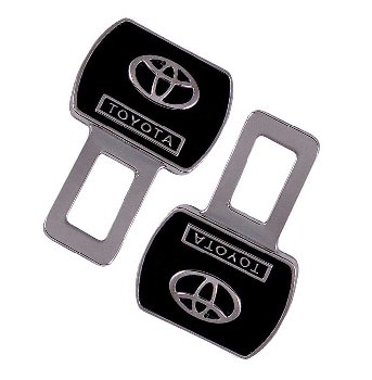Заглушка ремня безопасности металлическая округлая, черная-хром TOYOTA (2 шт), к-т HX-98 Toyota SW