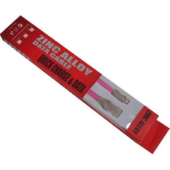 Кабель USB для зарядки iPhone, L90 см, металл отделка, розовый