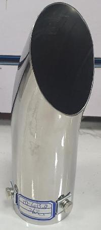 Насадка на глушитель d60D 60  L190 мм, изогнутая, хром TM-6013-0