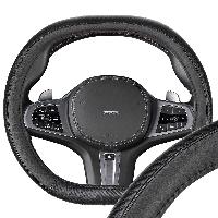 Оплетка экокожа гладкая Mix Dual-1тип-2D S (35-37 см) Черная SKYWAY S01102535 