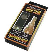 Ароматизатор на дефлектор жидкий SLIM GOLD (набор 2 шт) Ароматный кофе+Black Afgano , к-т  SMGD-78