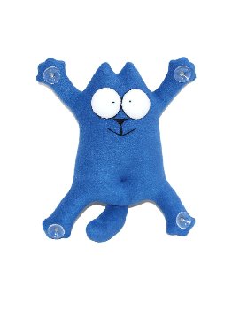 Игрушка в машину на присосках Кот Snoogy, 23*27см, синий