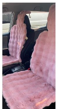 Накидка экомех, передняя, с литым подголовником, короткий волнистый (норка), Розовая,  шт.