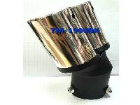 Насадка на глушитель d67D80L160мм, округлый край, раздвоенная, хром с черной полосой, TM-1990BK