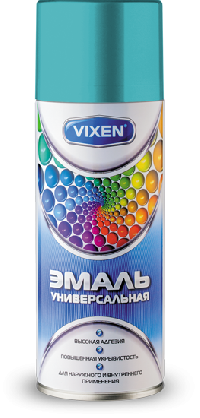 Краска-спрей эмаль Сине-бирюзовый (RAL 5018) акриловая , 520мл  VX35018 VIXEN (уп.6шт)