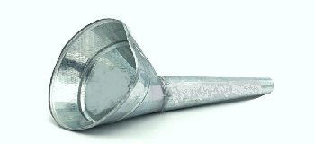 Воронка металлическая угловая D120, носик d15мм (малая универсальная)