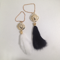 Подвеска салонная ХВОСТ (норка) Черная, Шар большой, золото, шт.    781-BK