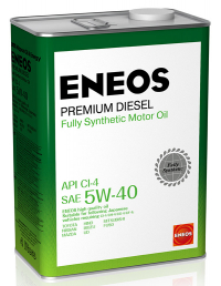 Масло моторное ENEOS CI-4 Diesеl Premium  5w40,  4 л. (1/6) синтетика 