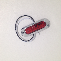 Фонарь габаритный 12/24V  4 SMD овал хром, красный , шт.