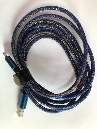 Кабель USB для зарядки Type-C, L 2 метра, синяя ткань
