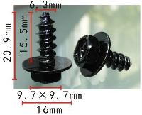 Саморез с шайбой d-6,3мм, L-15,5мм, ключ 10мм (H2135), черный (уп.100шт), шт