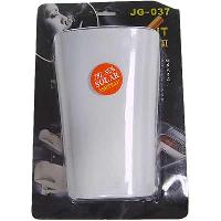 Пепельница-стакан пластик, синяя подсветка крышки, солнечная батарея, белая, JG037 WT