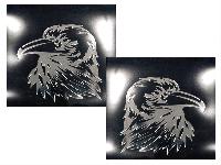 Брызговик плоский на длинномер задний  400*400*4мм, черный, рисунок ОРЛАН хром (2 шт), к-т ALMEGA