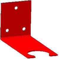 Кронштейн для огнетушителя настенный уголок (ОП 4) красный