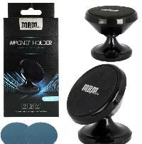 Держатель телефона магнитный, на панель, металл круглый, короткая ножка (D 3.5см, h 3см) Чер СХР-008