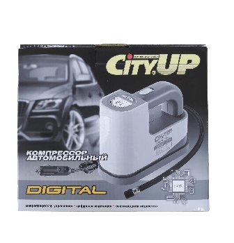 Компрессор пластик корпус Digital, 12V, шнур 3м, подсветка, цифр индикатор, АС-570 CityUp (уп.6шт) 