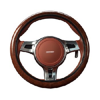 Оплетка экокожа гладкая Wood-9 Коричневая, дерево, размер S, шт. SKYWAY S01102287