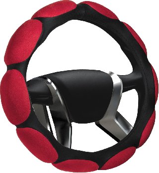 Оплетка перфокожа Sponge, M (d 37-39см) Черная,10 подушечек замша Красная AZARD (OPL00084), шт.