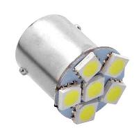 Светодиод T15 24V WHITE  6SMD (5050) BA15s  Avs-24T15-W\6SMD\5050 (без упаковки), шт. Автосвет