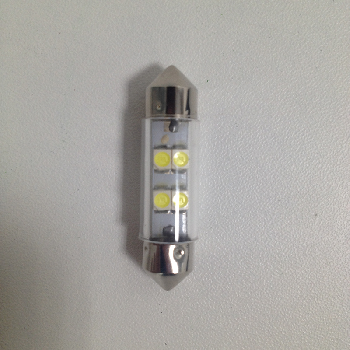 Светодиод T11*36 12V WHITE  4SMD S8.5 (Маяк) (12T11*36-W/4 SMD)