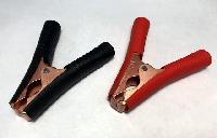 Клемма-зажим (крокодилы) 100 мм омедненные, в изоляции, 2 шт , к-т