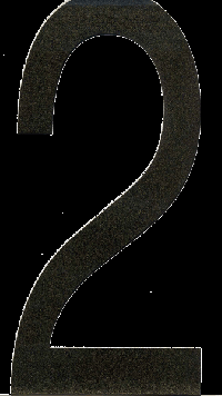 Наклейка-дубль номерного знака ЦИФРА 2  (18*33 см) наружная