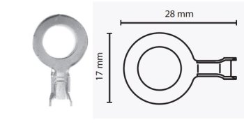 Клемма кольцевая массы латунь луженая D10*28*1.5-2.5мм, шт  