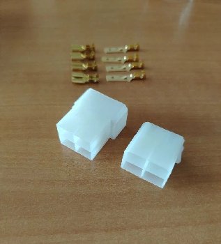 Разъем негерметичный без проводов 4 контакта (мама+папа), к-т. 