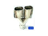 Насадка на глушитель d60D  L250 мм, округлый край, раздвоенная, HG/ TM-331