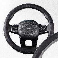 Оплетка кожа гладкая с плетеной вставкой Real-8, M (37-39 см), Черная SKYWAY S01108013   (1/25)