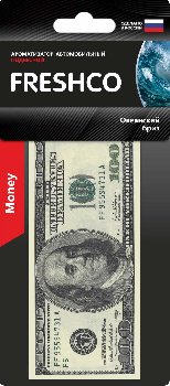 Ароматизатор подвесной пластина Купюра 100$ ОКЕАНСКИЙ БРИЗ  USD-104 (10/40)