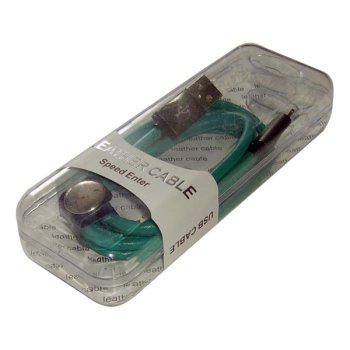 Кабель USB для зарядки iPhone, кожа зеленая
