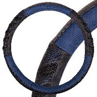 Оплетка экокожа комбинированная, вставки Соты, Racer-1, М (37-39 см), Синяя, шт. SKYWAY S01102415