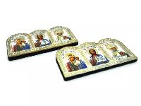 Икона самоклеящаяся  9*5см, малая  СВЯТАЯ ТРОИЦА, деревянная (54254)