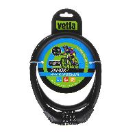 Замок тросовый кодовый 12* 800, резиновая оплетка (468-105) Vetta    