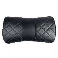 Подушка подголовник Косточка экокожа перфорированная, Черная, строчка Черная SKYWAY S08001009 