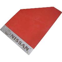 Брызговики плоские (370*240) красные, с метал планкой, надпись NISSAN (2 шт), к-т  AC-238