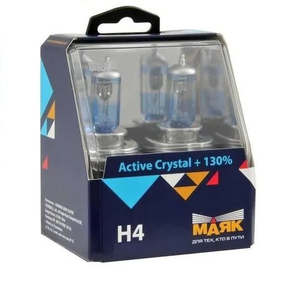 Лампа галогеновая H 4 24V 75/70W P43t Аctive Crystal+130 (74430AC+130) 2 шт, к-т  Маяк   (1/6)