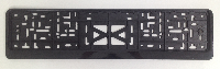 Рамка номера пластик с защелкой, черная, без надписи 112/3-STD-ч/ S04102003 SW (уп.30 шт.)