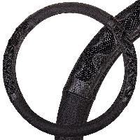 Оплетка экокожа комбинированная, вставки Соты, Racer-2, М (37-39 см), Черная, шт. SKYWAY S01102419