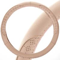 Оплетка экокожа с перфорированными вставками Art-3, M (37-39 см), бежевая SKYWAY S01102348