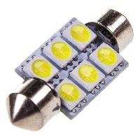 Светодиод T11*36 24V WHITE 6 SMD (C5W) SKYWAY S08202009, шт.  (уп 2 шт) 