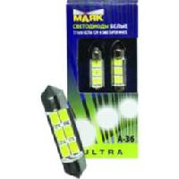 Светодиод T11*36 12V SUPER WHITE  6SMD(5730) S8.5 (к-т 2 шт) Маяк (12T11\A-36),к-т