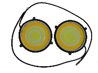 Ходовые огни диодные COB круглые D 9 см оранжевые/желтые/желтые, 2 шт,  к-т 