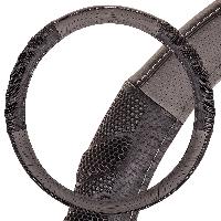 Оплетка экокожа комбинированная, вставки Соты, Racer-1, М (37-39 см), Серая, шт. SKYWAY S01102413