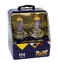 Лампа галогеновая H 4 12V 60/55W P43t Gold Active+60 (72420AG+60) 2 шт, к-т  Маяк (1/6) 