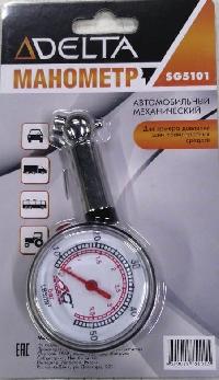 Манометр шин стрелочный, круглый пластиковый корпус, 3.5 Атм, блистер, SG5101  DELTA