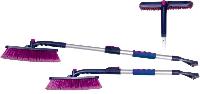 Щетка для снега со скребком, металлическая ручка, телескоп 80-120см, поворотная, CU-85 (уп.12 шт.)